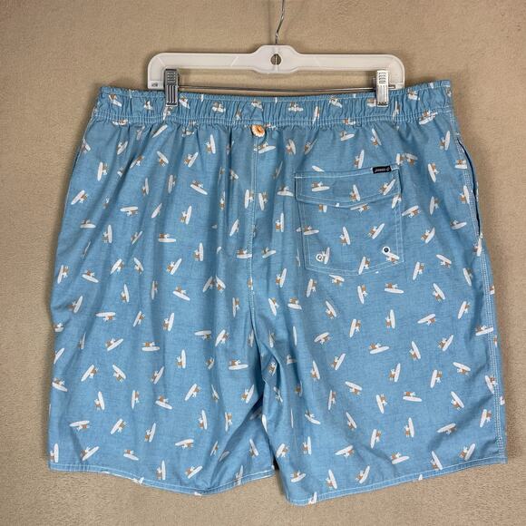Johnnie O Swim Trunk Mens XXL Blue Arno Half Elastic Surf Short Relaxed Fit - Picture 12 of 14